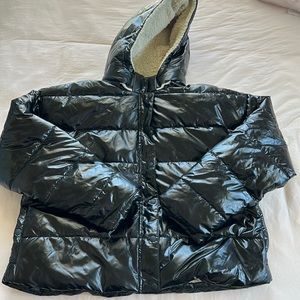 Offline Shiny Black Puffer Jacket